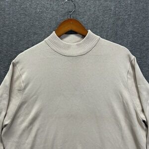 Dressbarn Woman Ivory Silk Blend Long Sleeve Mock Neck Pullover Sweater 20W